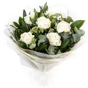 Six White Roses Aqua