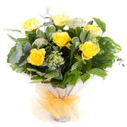 Six Yellow Roses Aqua