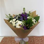Purple and White Handtie