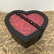 Hatbox of ARTIFICIAL Red Roses